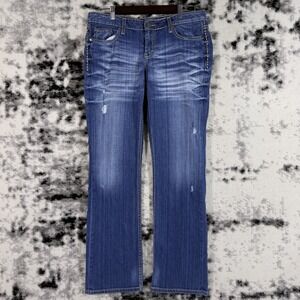 BKE Tenley Jeans Womens Size 30x33.5 Distressed Cowgirl Western Stretch Y2K
